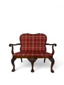 A 19th century George I style walnut double chairback settee