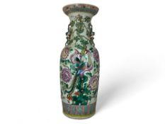 A large 19th century large Chinese porcelain famille verte vase