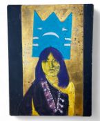 Stan Natchez (Shoshone/Paiute, b.1954), Navajo girl on gold