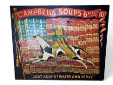 Stan Natchez (Shoshone/Paiute, b.1954), 'Campbells Soups, 6 Plates for 10c'