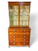 A George III mahogany secretaire bookcase