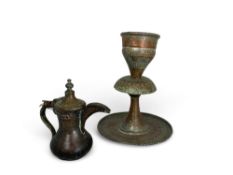 Two late 19th century Persian tinned copper items