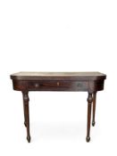A Regency mahogany D-shaped tea table