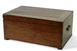 A 19th century Indian rosewood and ivory inlaid box