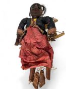 A late 19th century Burmese Pagan female puppet or marionette