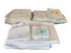 A quantity of antique and vintage table linen