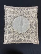 An antique Irish lace handkerchief together with a lace fragment and A. Longfield, Irish Lace, Irish