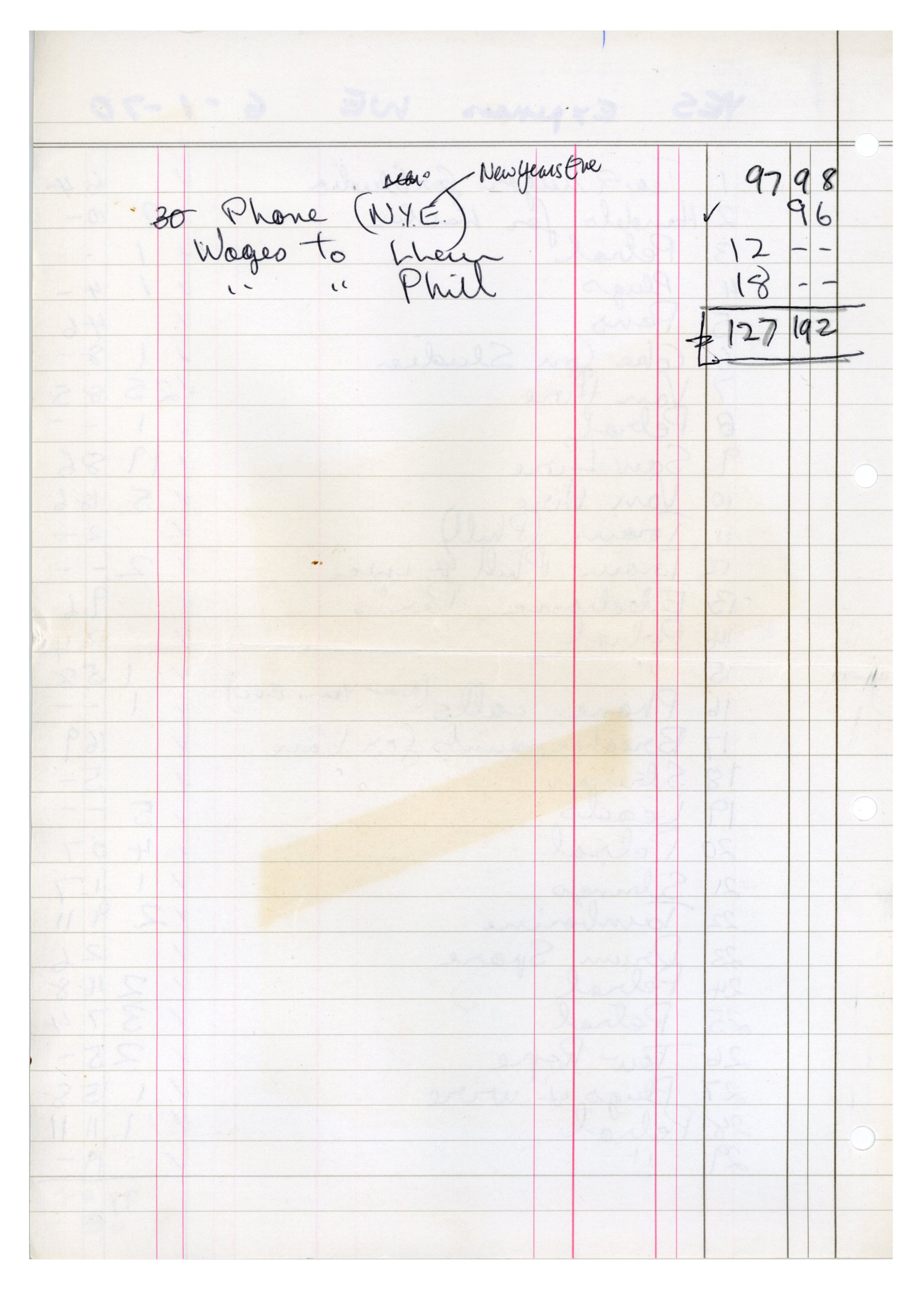 Yes 1970 Expense Receipts (UK) - Image 3 of 3