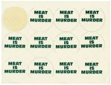 The Smiths 1985 Meat Is Murder Promotional Stickers Geoff Travis Archive (UK)