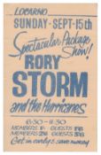 Rory Storm & The Hurricanes 1963 Locarno Concert Handbill Flyer (UK)