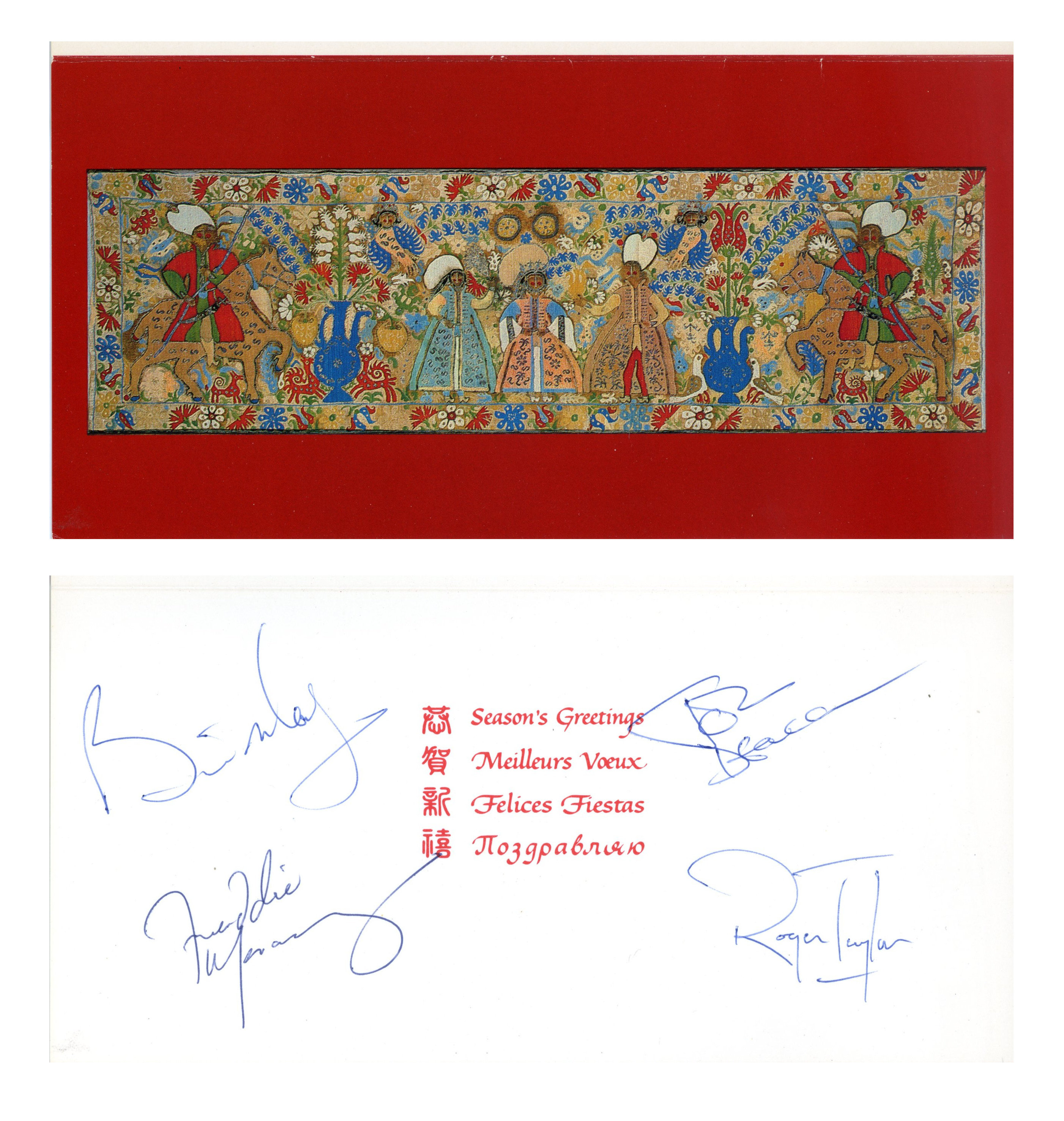 Queen 1980s Autographed Christmas Card (UK)