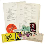 David Bowie 1983 Serious Moonlight Tour Memorabilia (USA)