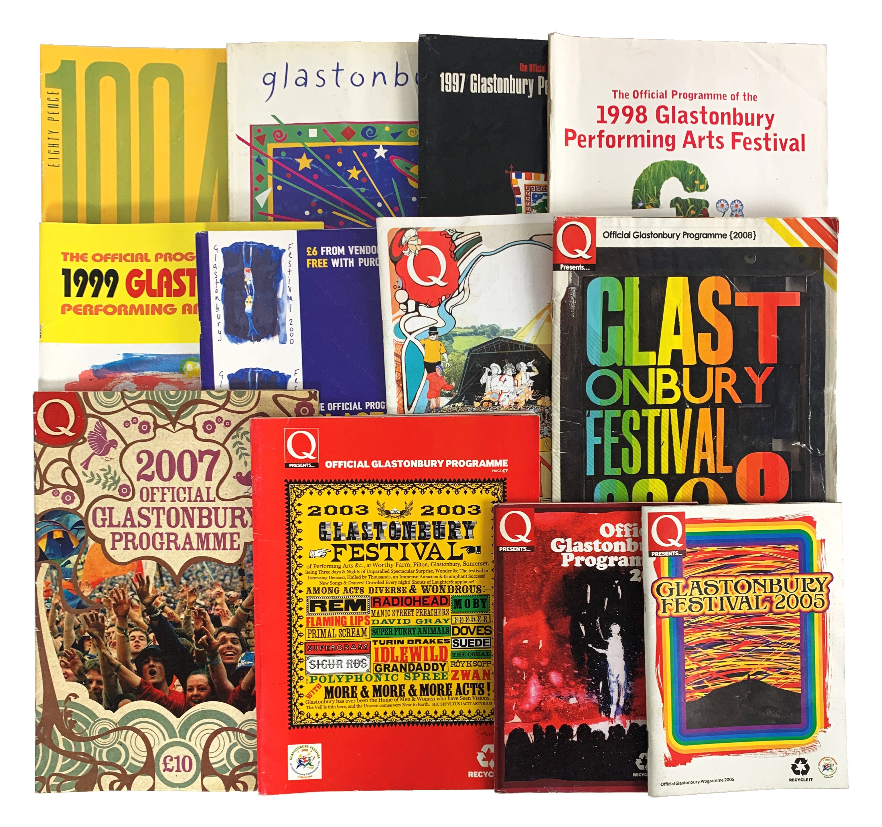 Glastonbury Festival 1984 - 2008 Official Programme Collection (UK)