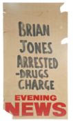 Brian Jones Arrest Evening News Billboard Poster (UK)