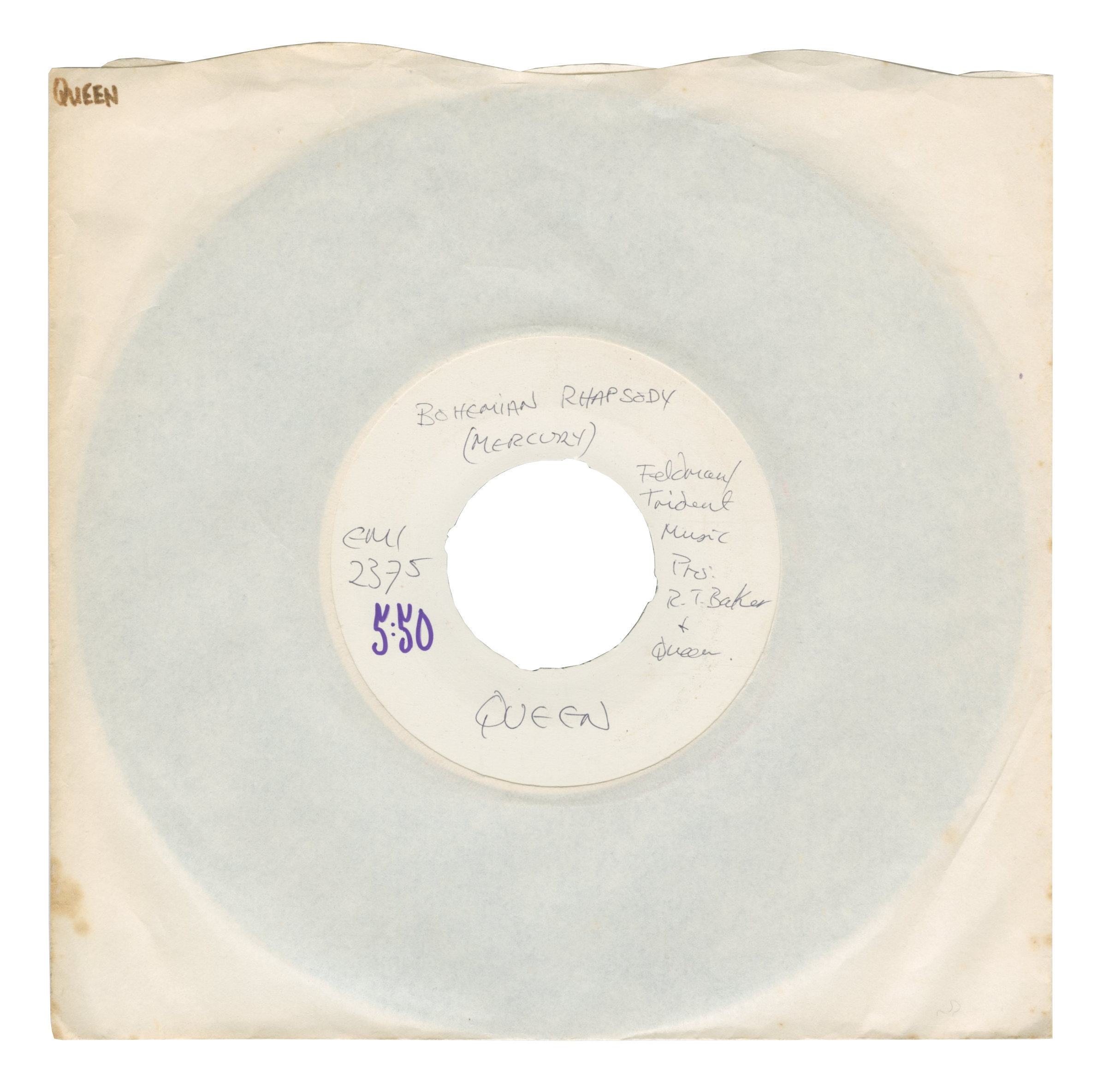 Queen Bohemian Rhapsody 7 Inch Vinyl Test Pressing John Peel Collection (UK) - Image 3 of 4
