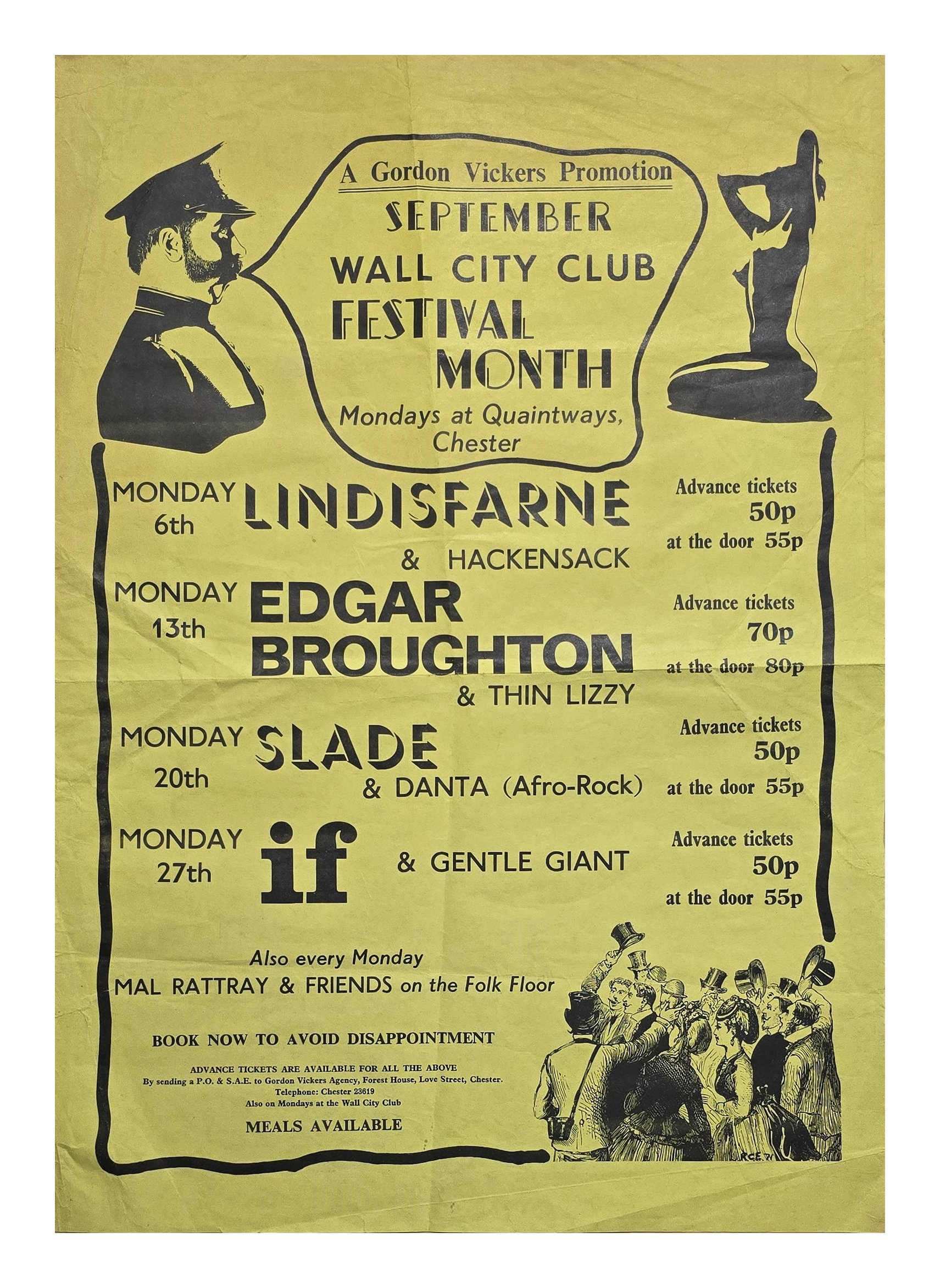 Thin Lizzy 1971 Wall City Club Chester Concert Poster (UK)