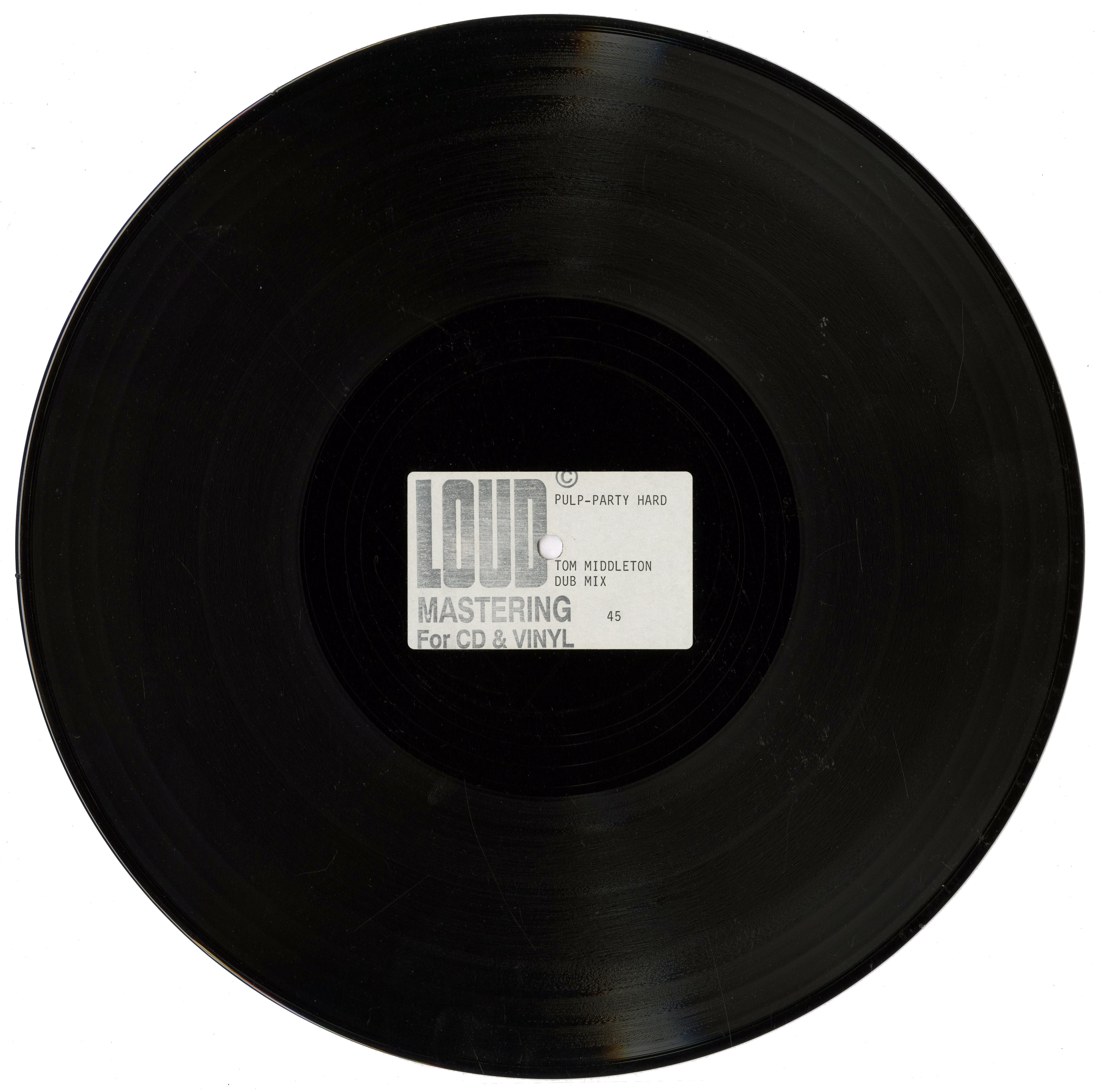 Pulp Party Hard 1998 Acetate Geoff Travis Rough Trade Archive (UK)