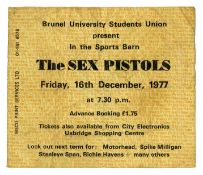 Sex Pistols 1977 Brunel University Uxbridge Concert Ticket Stub (UK)