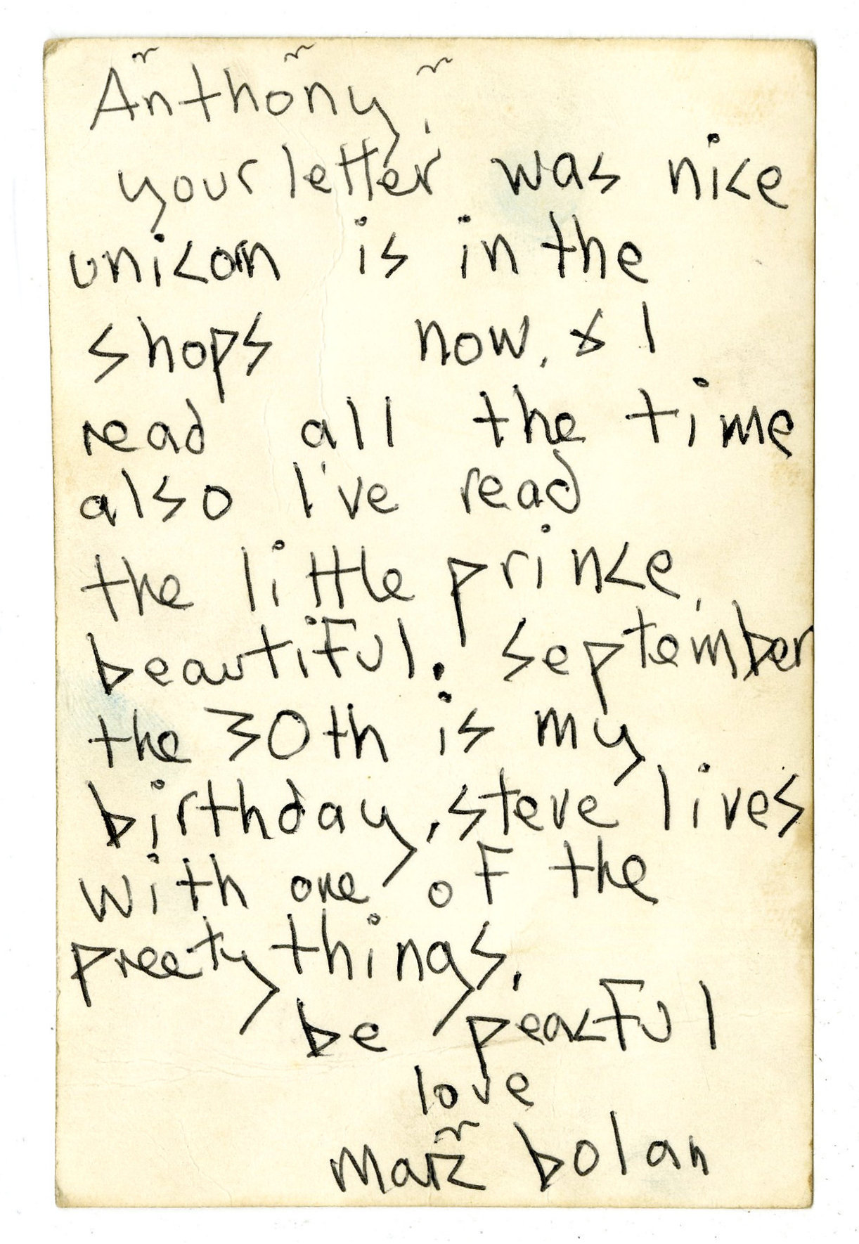 Marc Bolan 1970 Handwritten Letter on Signed T Rex Promo Photograph (UK) - Image 2 of 4