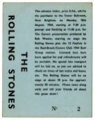 Rolling Stones 1964 Tower Ballroom New Brighton Concert Tickets (UK)
