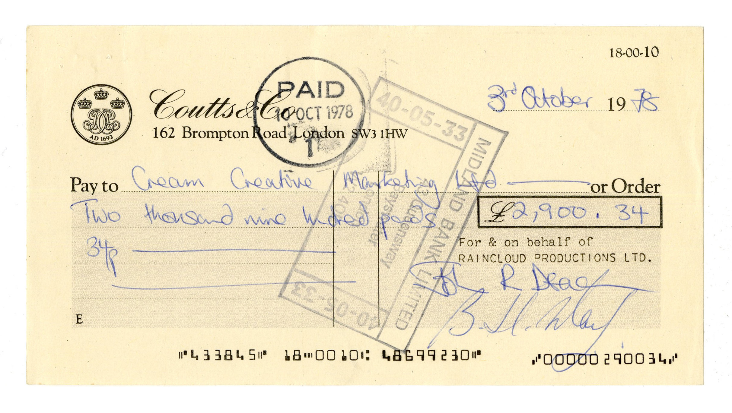 Queen Signed Cheque Collection (UK) - Image 4 of 4