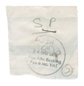 Sex Pistols 1976 Free Trade Hall Manchester Ticket Stub (UK)