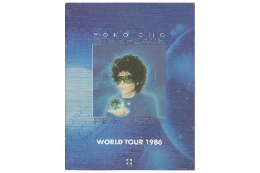 Yoko Ono & Sean Lennon 1986 Signed Starpeace World Tour Programme (UK) - Image 1 of 2