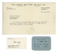 Derek Taylor Collection Of Journalist Related Items (UK)