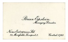 Brian Epstein NEMS Enterprises 1960s Business Card (UK)
