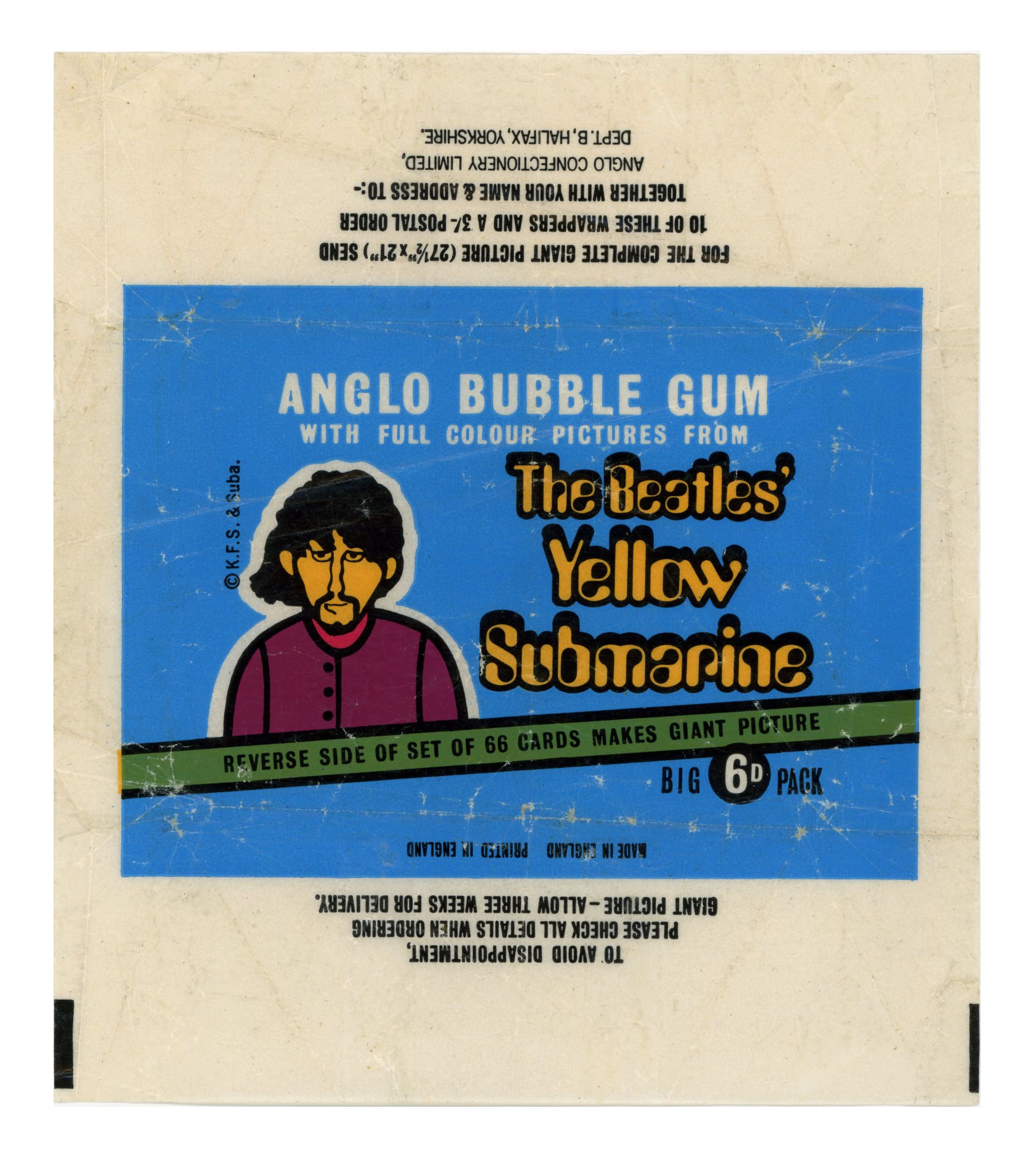 The Beatles 1968 Set Of Anglo Bubble Gum Card Wrappers (UK) - Image 3 of 4