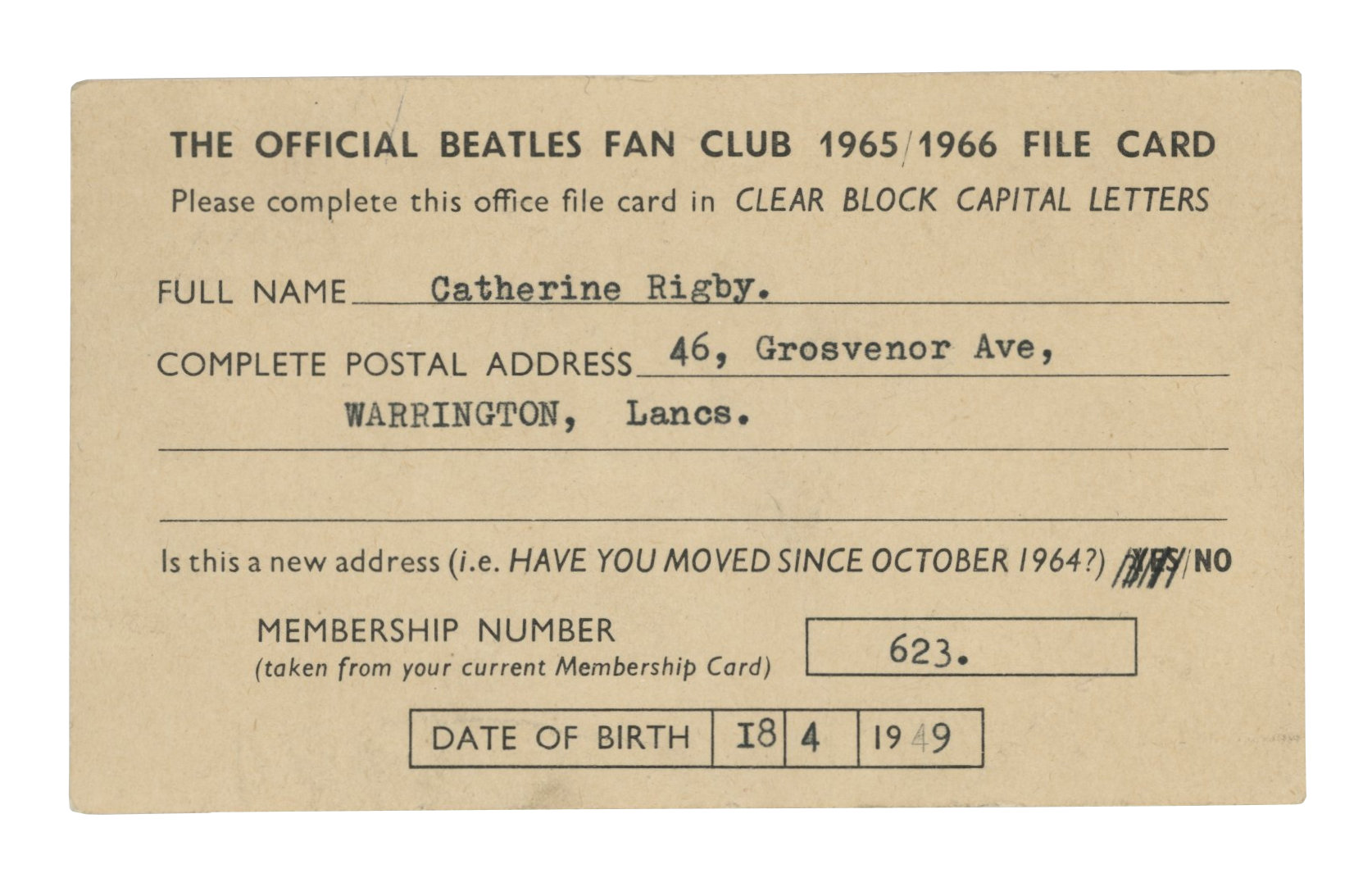 The Beatles Fan Club Membership Cards And Letter (UK) - Image 3 of 3