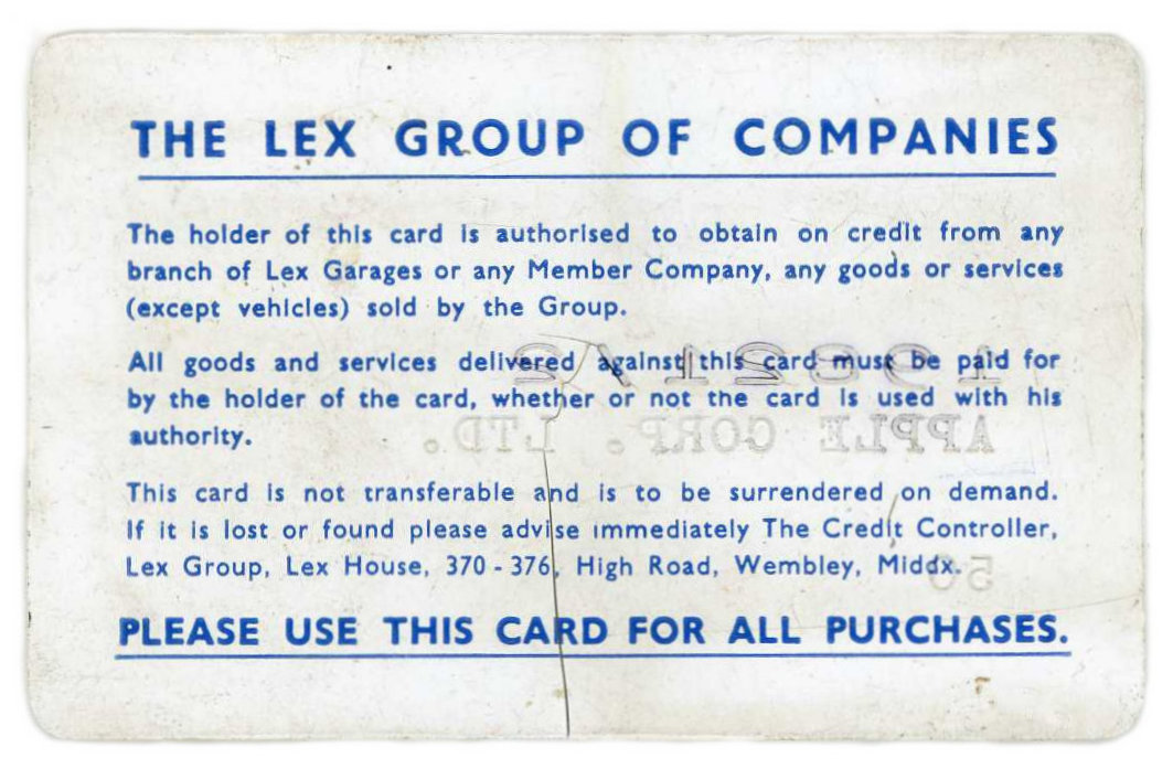 The Beatles Apple Corps Ltd Late 1960s Credit Card (UK) - Image 2 of 2