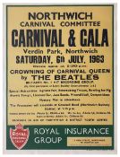 The Beatles Northwich Carnival 1963 Appearance Poster (UK)