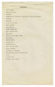 The Beatles 1968 White Album Typed Song Titles (UK)