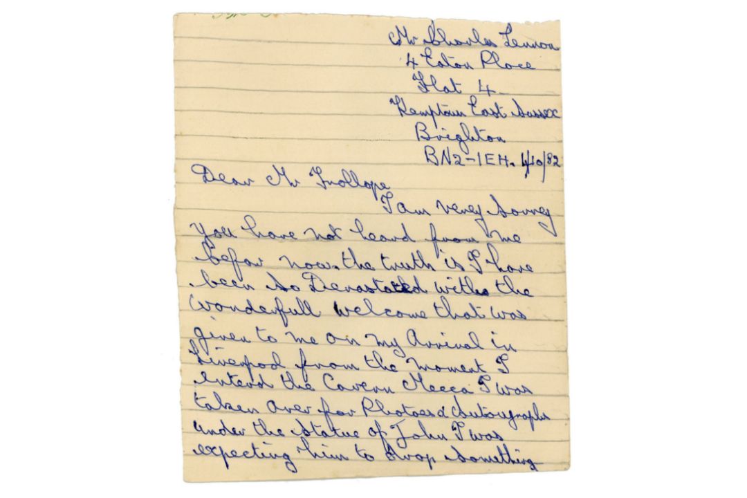 Charlie Lennon Handwritten Letter (UK) - Image 1 of 5