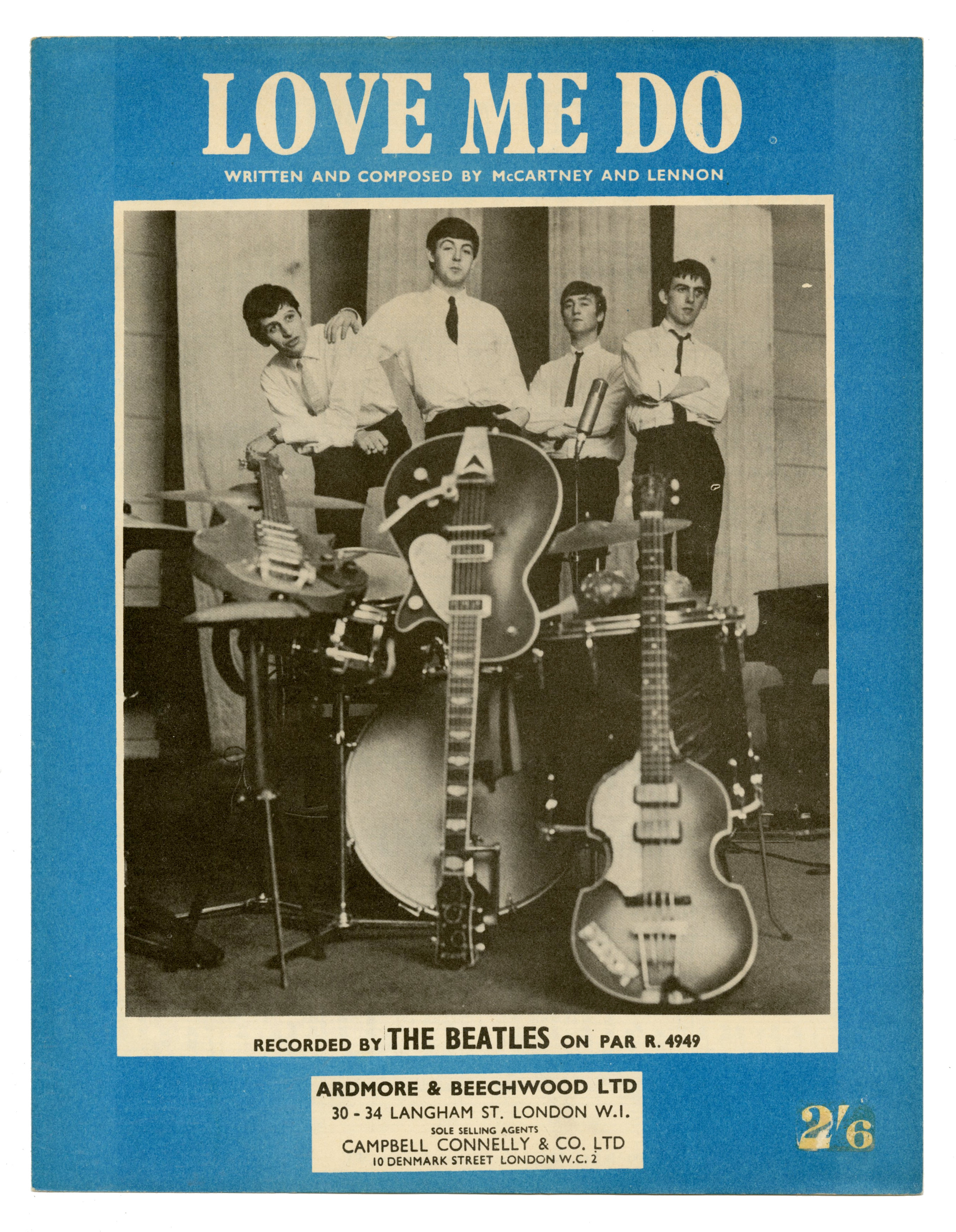 The Beatles 1962 Love Me Do Ardmore & Beechwood Ltd. Sheet Music (UK)