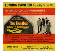 The Beatles 1968 Yellow Submarine Premiere Ticket Stub (UK)