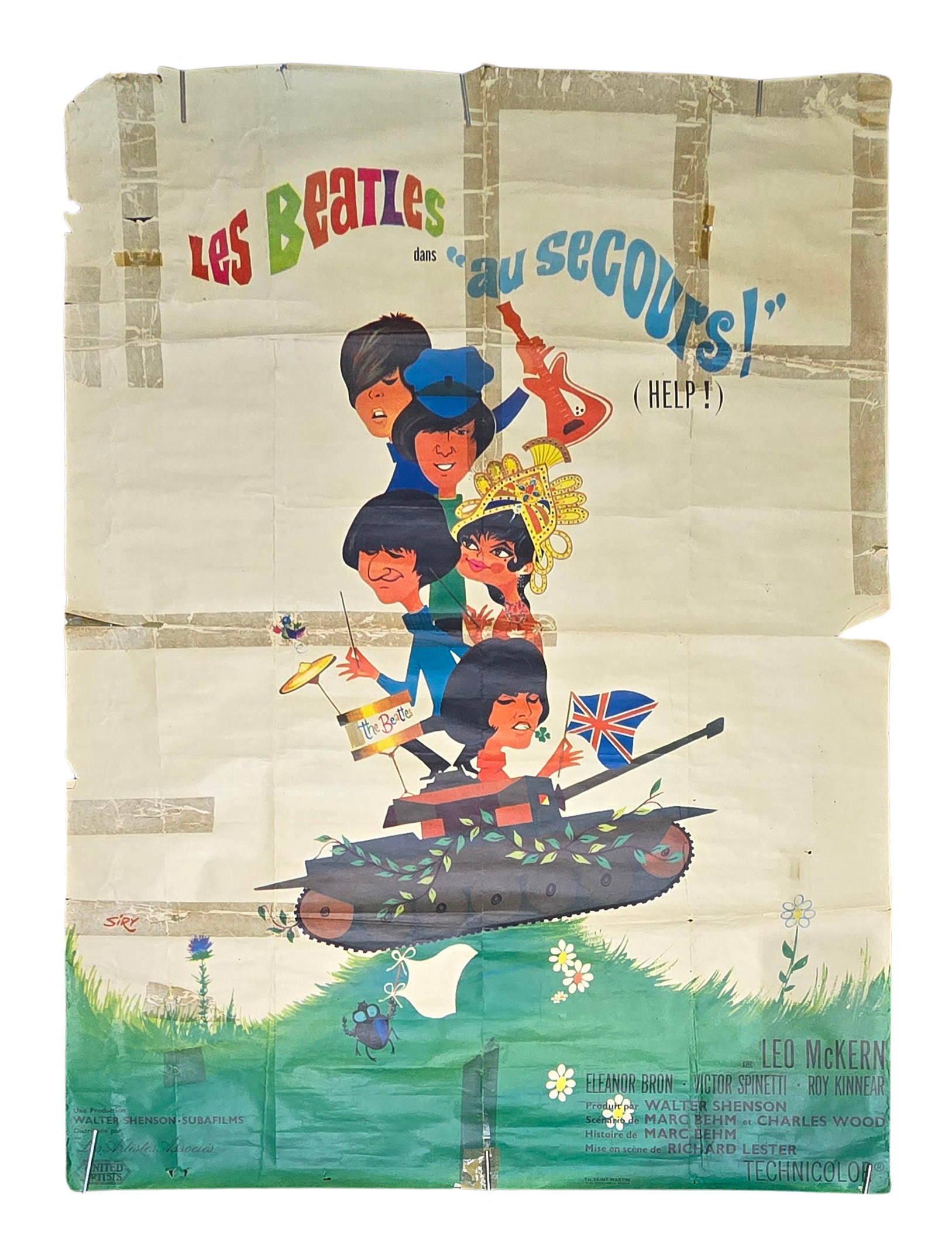 The Beatles Help! Film Poster (France)