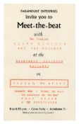 Ringo Starr Rory Storm & The Hurricanes 1961 Meet The Beat Concert Grosvenor Ballroom Handbill (UK)