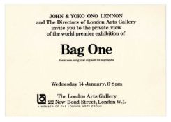 John Lennon & Yoko Ono 1970 Bag One Premiere Invitation & Holder John Peel Collection (UK)
