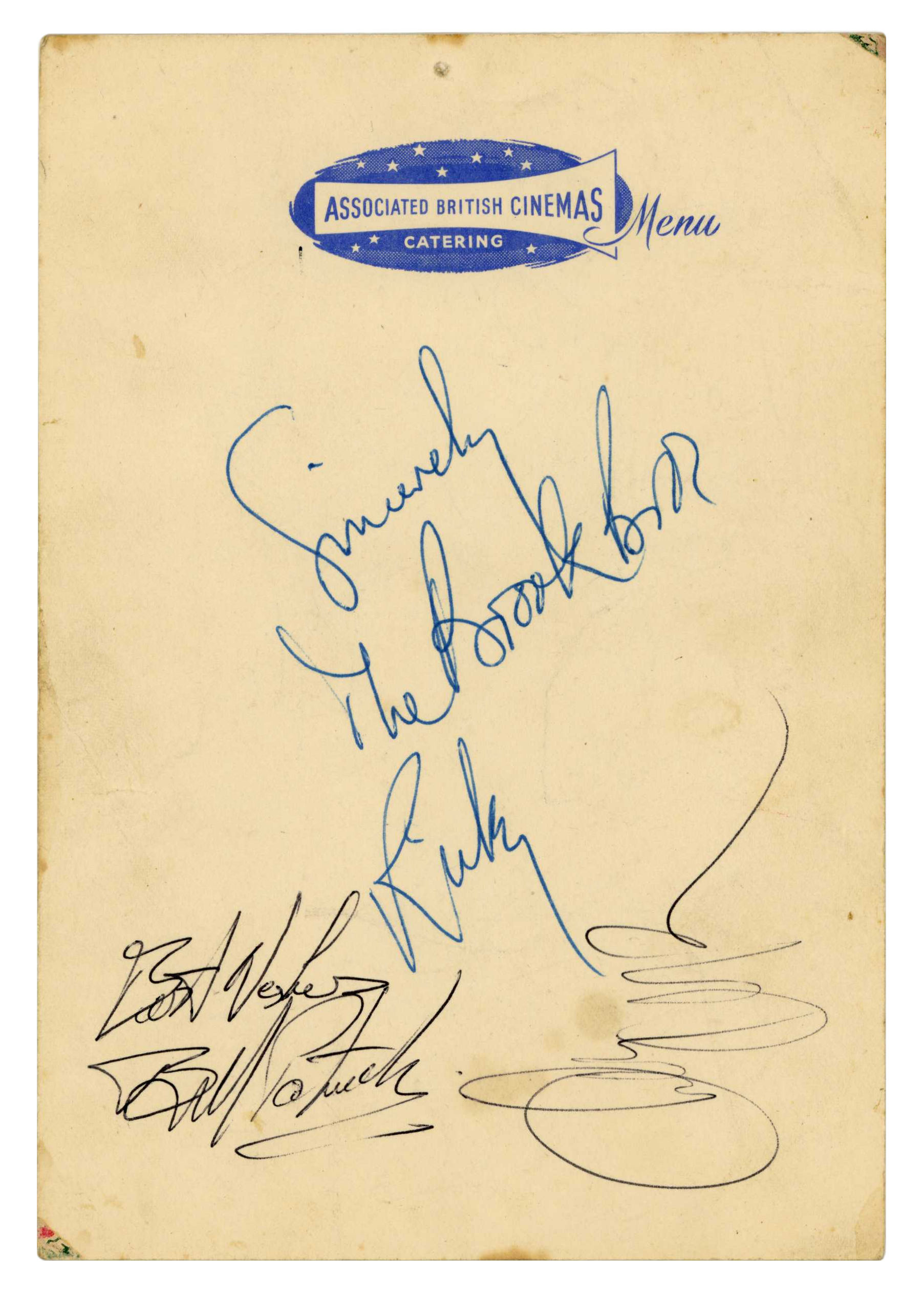 The Beatles 1963 Autographs ABC Cinema Menu Hull (UK) - Image 3 of 3