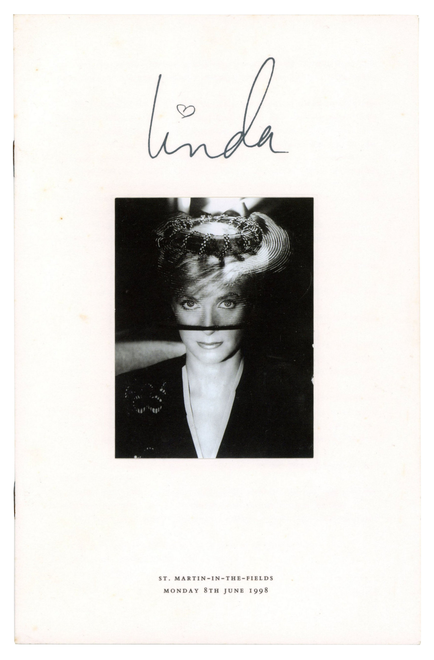 Linda McCartney Memorial Service Invitation And Order Of Service Booklet (UK)