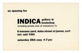 Indica Gallery Business 1960s Business Card (UK)