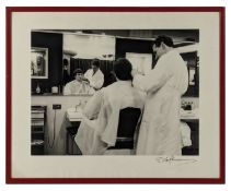 John Lennon Barber’s Shop Signed Dezo Hoffman Modern Framed Photograph (UK)