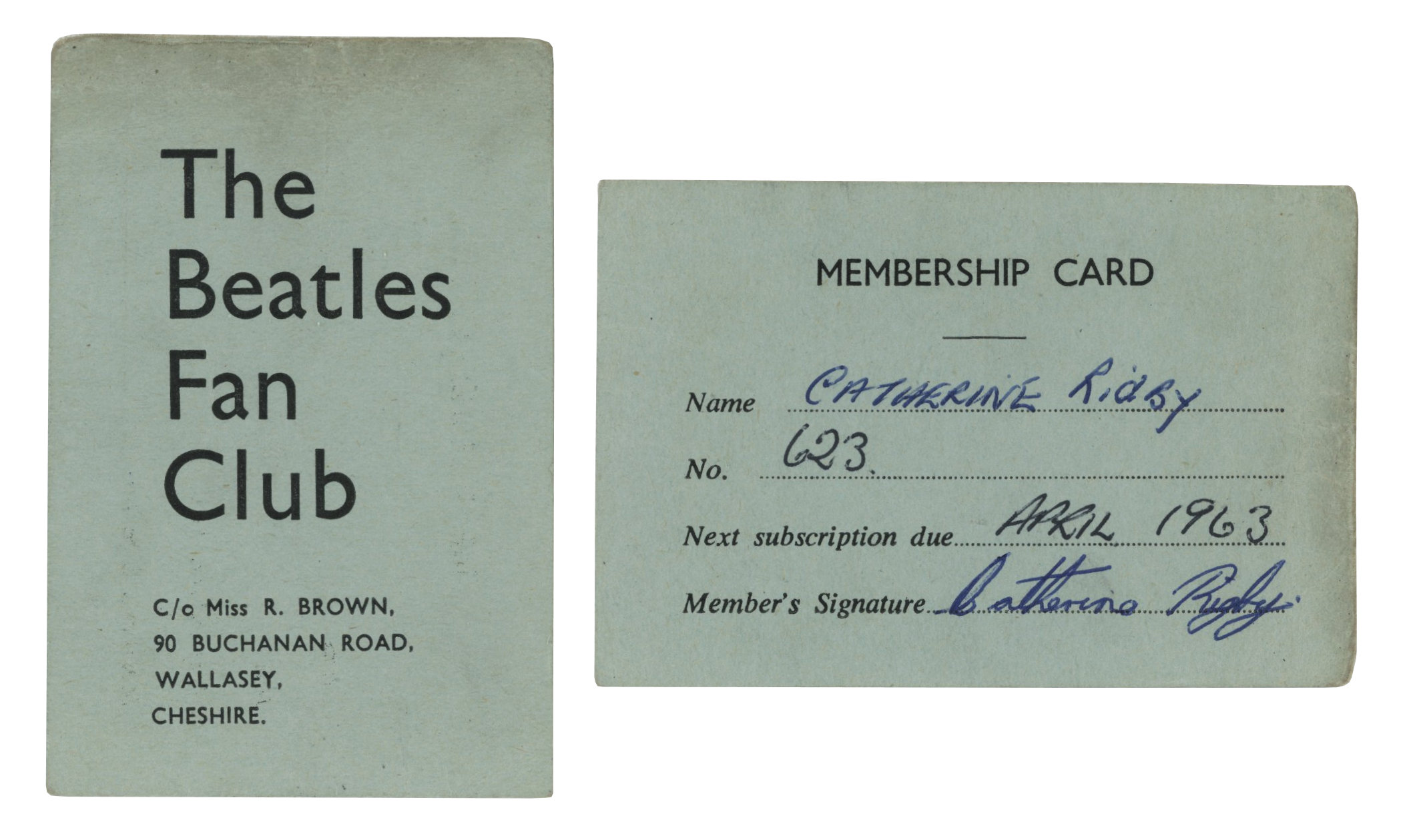 The Beatles Fan Club Membership Cards And Letter (UK) - Image 2 of 3