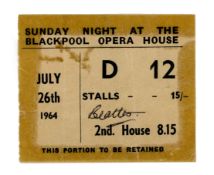 The Beatles 1964 Opera House Blackpool Ticket Stub Freda Kelly Collection (UK)