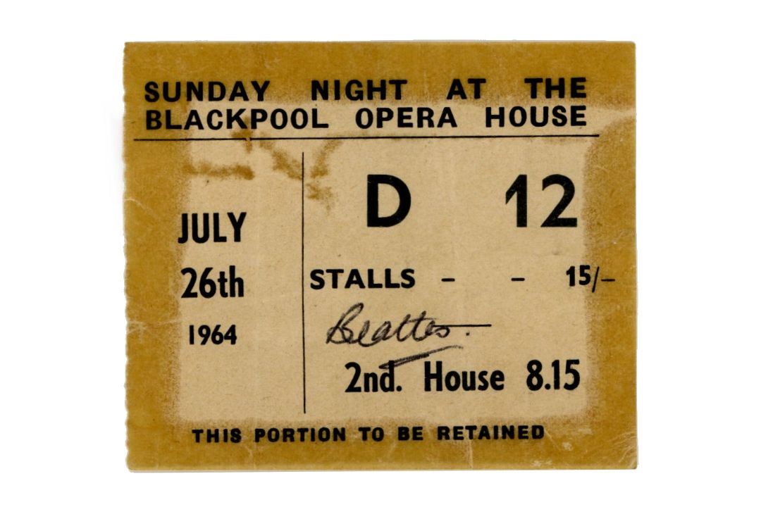 The Beatles 1964 Opera House Blackpool Ticket Stub Freda Kelly Collection (UK)