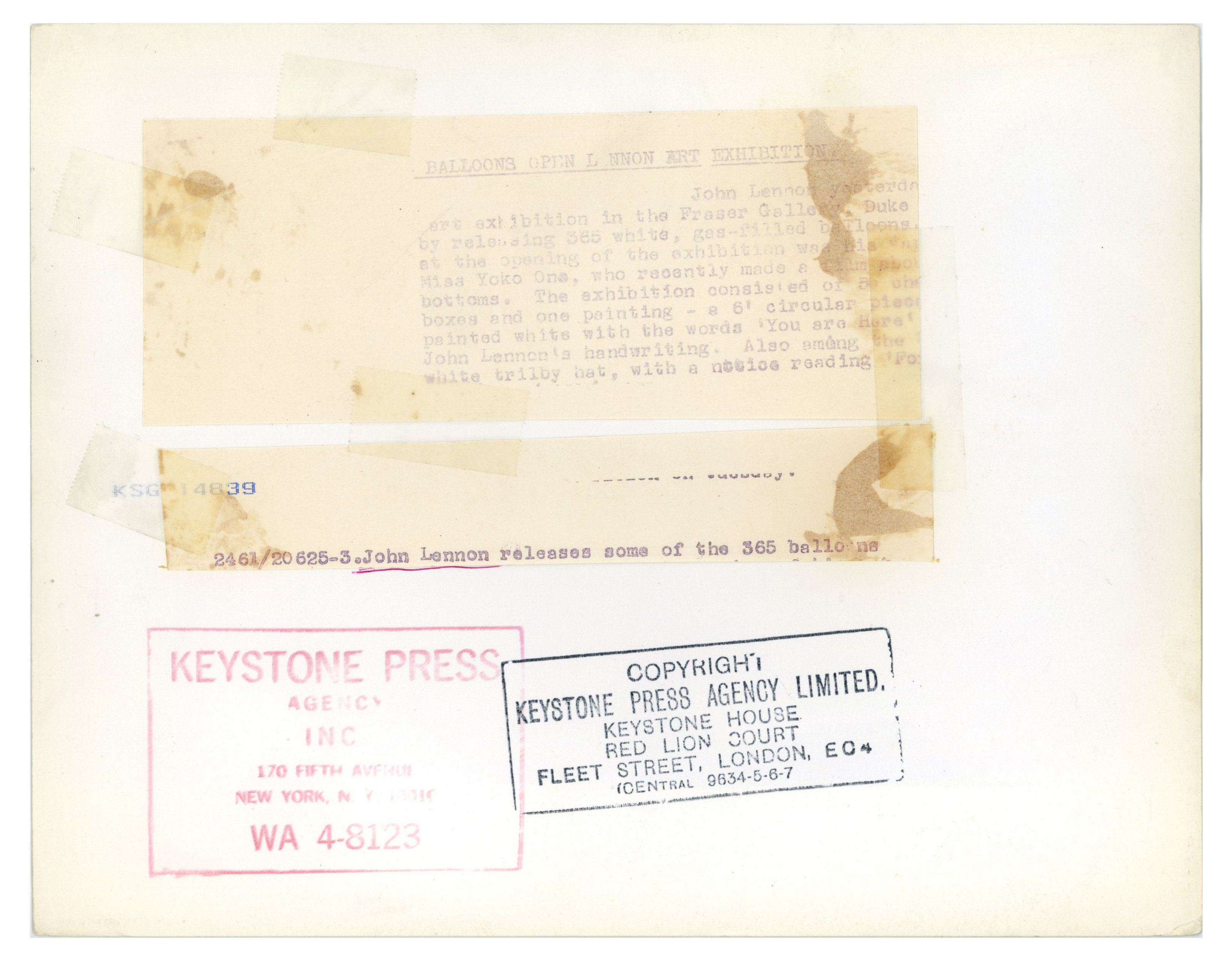 John Lennon And Yoko Ono Robert Fraser Gallery 1968 Exhibition Invitation (UK) - Image 4 of 6