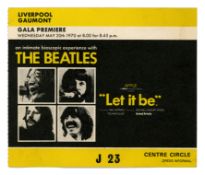 The Beatles 1970 Let It Be Liverpool Premiere Ticket Stub (UK)