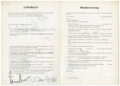 The Beatles November 1962 Star Club Contract Signed By Brian Epstein & Manfred Weissleder (Germany)